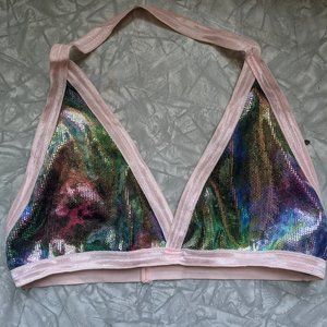 Sparkly Rainbow Halter Bralette